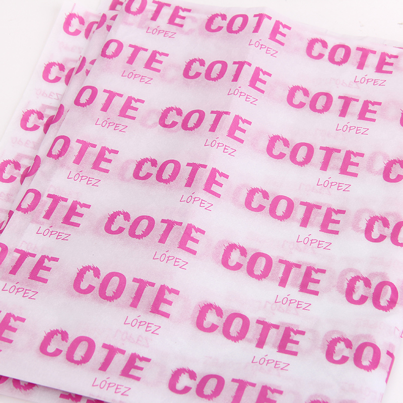 Custom Design Cosmetics Packaging Pink Logo White Tissue Paper