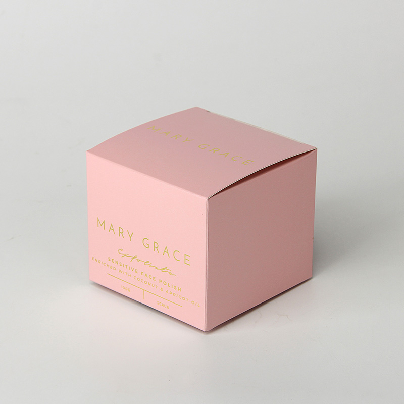 Custom Logo Pink Folding Paper Women's Skin Care Packaging Boxes 