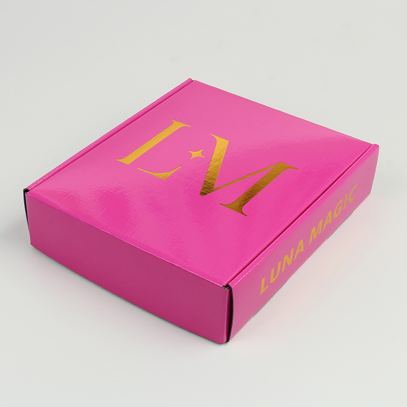 Recyclable Custom Design Glossy Hot Pink Beauty Brand Shipping Box