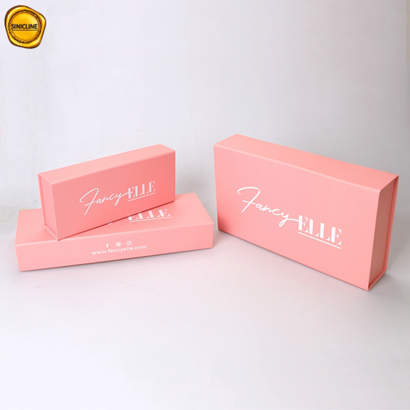 Custom Baby Pink Folding with Logo Luxury Hair Extension Packaging Box with Logo Luxury Hair Extension Packaging Box