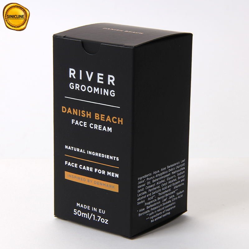 Recyclable Paper Soft Touch Varnish Printed Men's Face Cream Packaging Box 