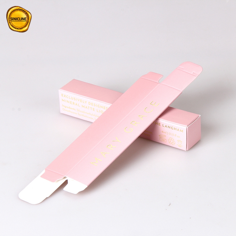 Recyclable Custom Logo Pink Paper Lipgloss Lipstick Packaging Box